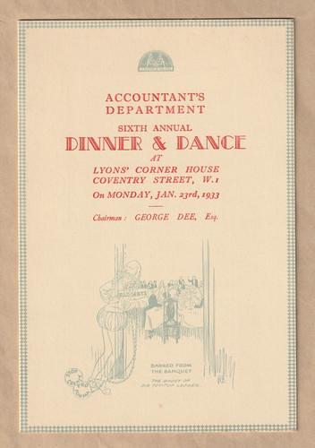 Lyons corner house dinner - lyons,