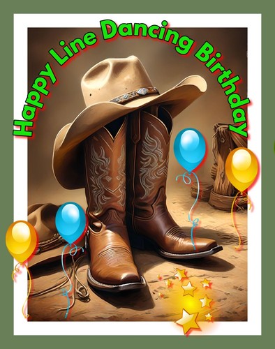 Happy line dancing birthday - line,