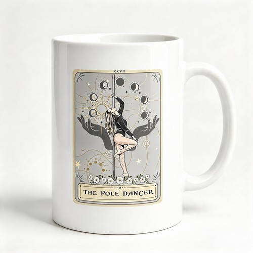 Pole dancer tarot card mug - pole,